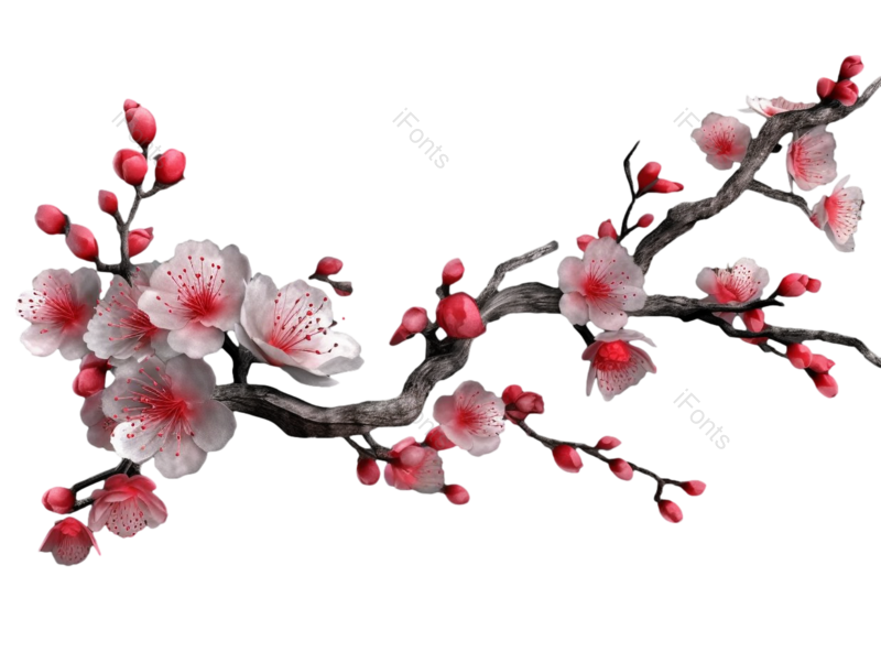 清新图片,文艺元素,粉色梅花PNG,浪漫免抠素材